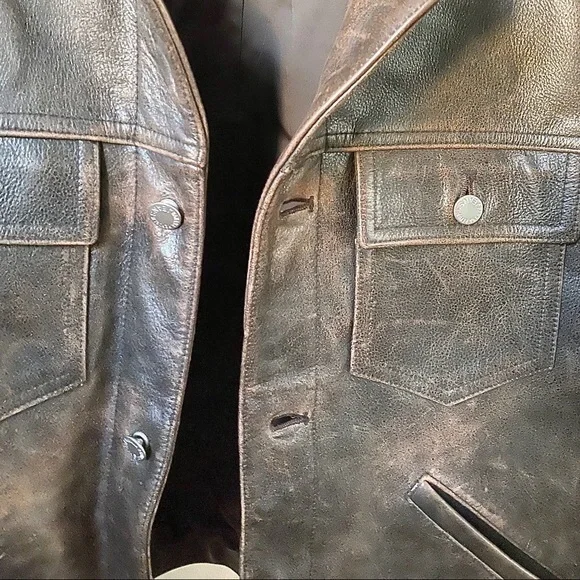 Genuine All Leather Trucker Moto Jacket - Picture 2 of 6